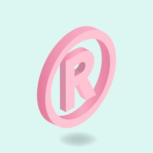 Trademark symbol in pastel tone